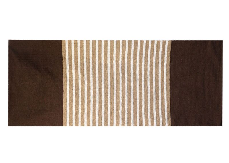 Indisk Bomullsmatta - 70x170cm - Mörkbrun / Beige