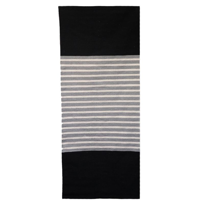 Indisk Bomullsmatta - 70x170cm - Svart / Grå