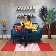Indisk Bomullsmatta - 70x170cm - Röd / Rosa