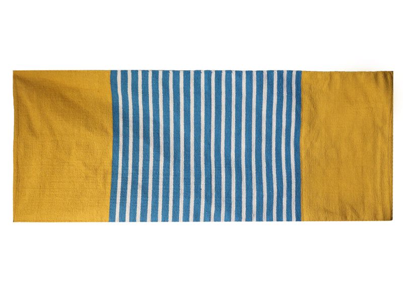 Indisk Bomullsmatta - 70x170cm - Gul / Blå
