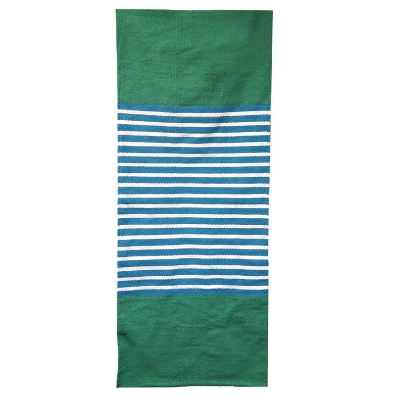 Indisk Bomullsmatta - 70x170cm - Blå / Grön