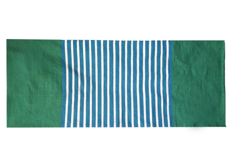 Indisk Bomullsmatta - 70x170cm - Blå / Grön