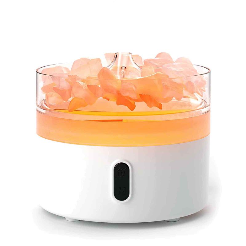 Himalayasalt Doftspridare - Nattlampa - USB-C - Flammeffekt (Salt ej inkluderad)