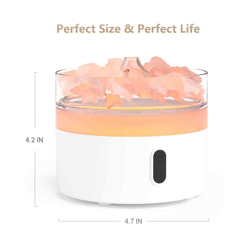 Himalayasalt Doftspridare - Nattlampa - USB-C - Flammeffekt (Salt ej inkluderad)