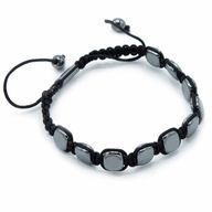Magnetisk Shamballa Armband av Hematit -  Runda Hörn