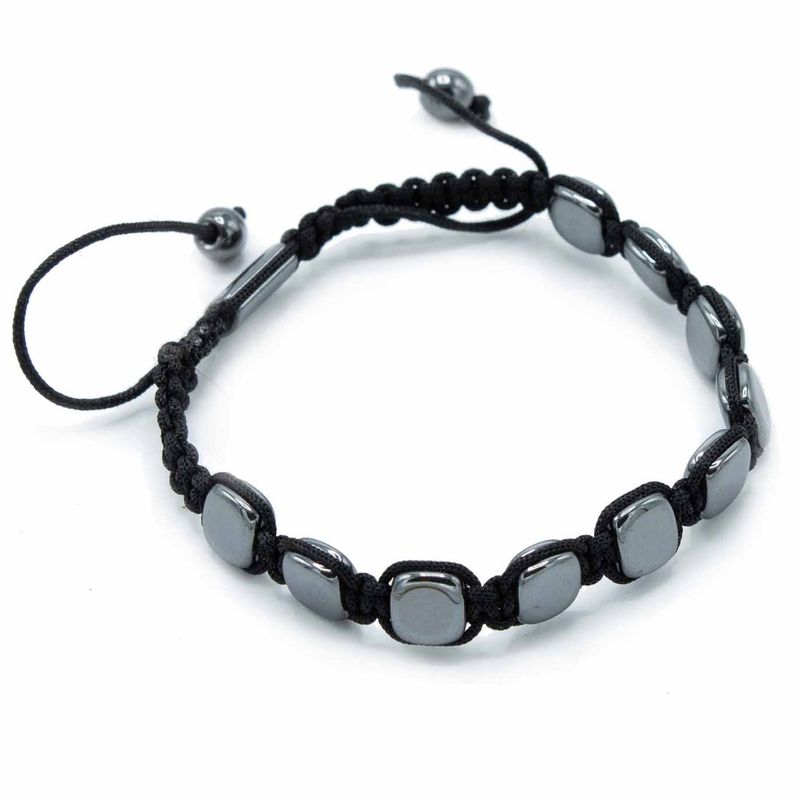 Magnetisk Shamballa Armband av Hematit -  Runda Hörn