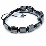 Magnetisk Shamballa Armband av Hematit -  Dubbla Rätblock