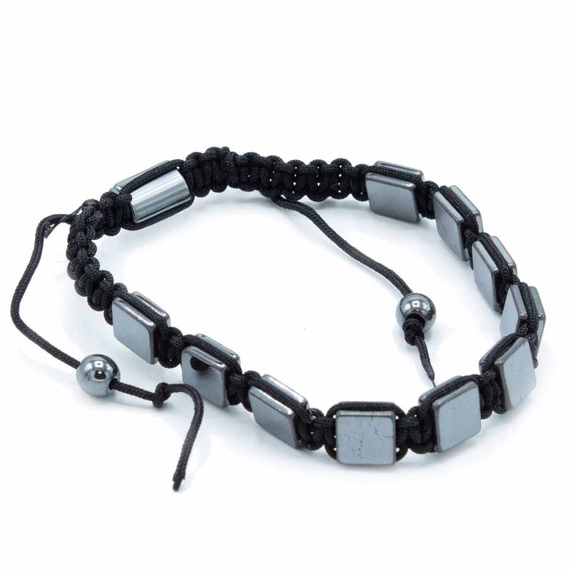 Magnetisk Shamballa Armband av Hematit -  Platta Kuber