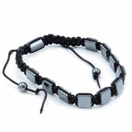 Magnetisk Shamballa Armband av Hematit -  Platta Kuber