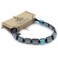 Magnetisk Shamballa Armband av Hematit - Turkosa Rätblock