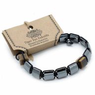 Magnetisk Shamballa Armband av Hematit -  Tigeröga Rätblock