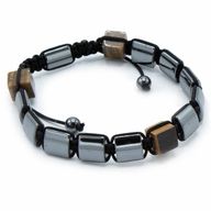 Magnetisk Shamballa Armband av Hematit -  Tigeröga Rätblock