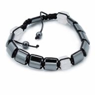 Magnetisk Shamballa Armband av Hematit -  Rosa Rätblock