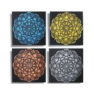 Set med 4 Mandala Brokad-detalj 30x30cm