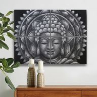 Grå Buddha & Mandala Brokad-detalj 30x40cm x 4