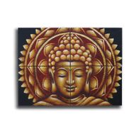 Guld Buddha & Mandala Brokad-detalj 30x40cm x 4