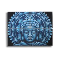 Blå Buddha & Mandala Brokad-detalj 30x40cm x 4