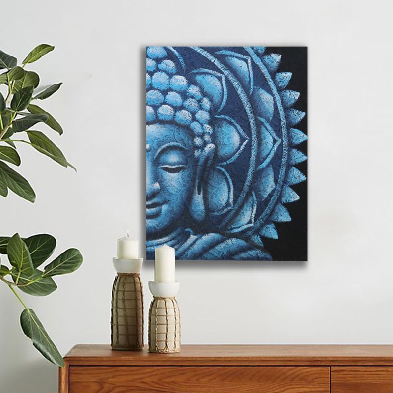 Blå Buddha & Mandala 60x80cm