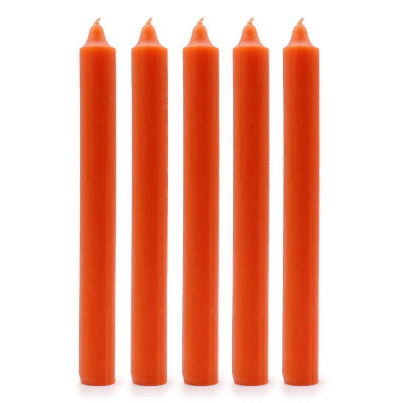 Enfärgade Middagsljus i Bulk - Rustik Orange