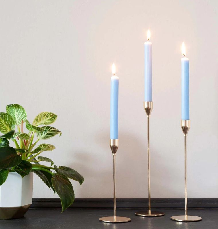 Enfärgade Middagsljus i Bulk - Rustik Havsblå