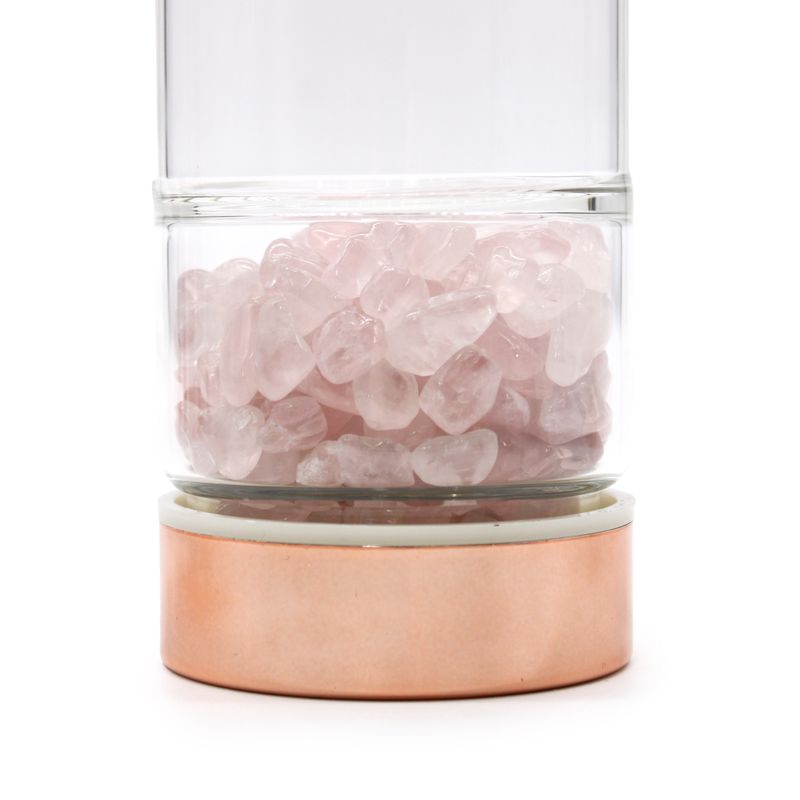 Teinfusionsflaska med Kristaller - Roséguld - Rosenkvarts