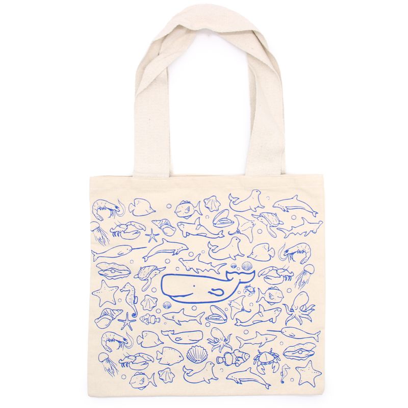 Stor Shoppingkasse i Bomull - 38x42cm - Havsliv