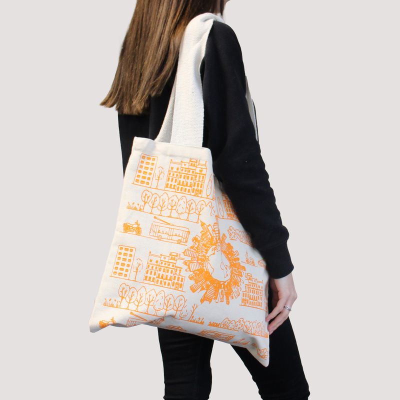 Stor Shoppingkasse i Bomull - 38x42cm - Skogsliv