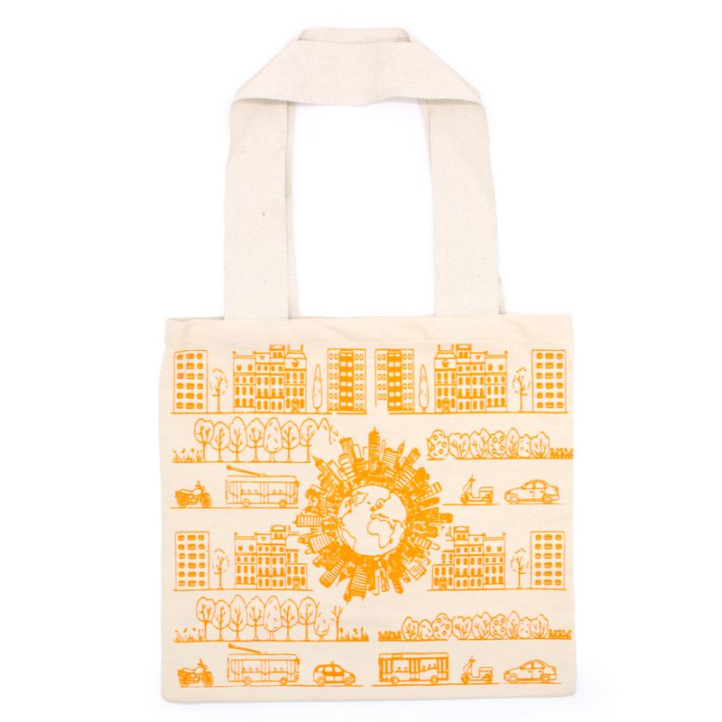 Stor Shoppingkasse i Bomull - 38x42cm - Stadsliv