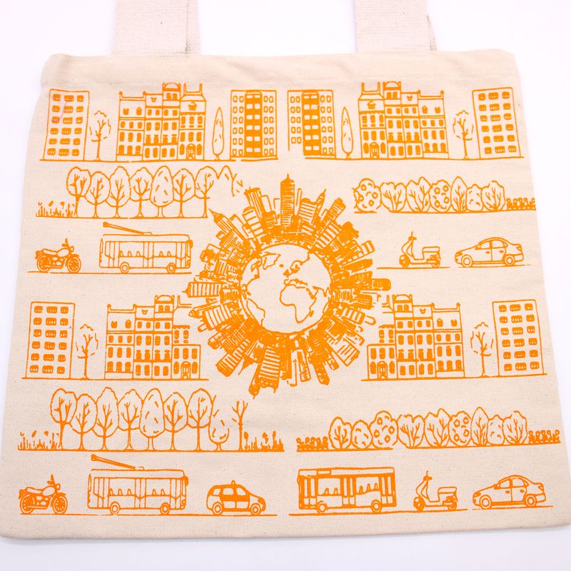 Stor Shoppingkasse i Bomull - 38x42cm - Stadsliv