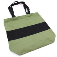 Tvåfärgad Kasse i Bomull - 38x42x12cm - Grön & Svart
