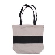 Tvåfärgad Kasse i Bomull - 38x42x12cm - Grå & Svart