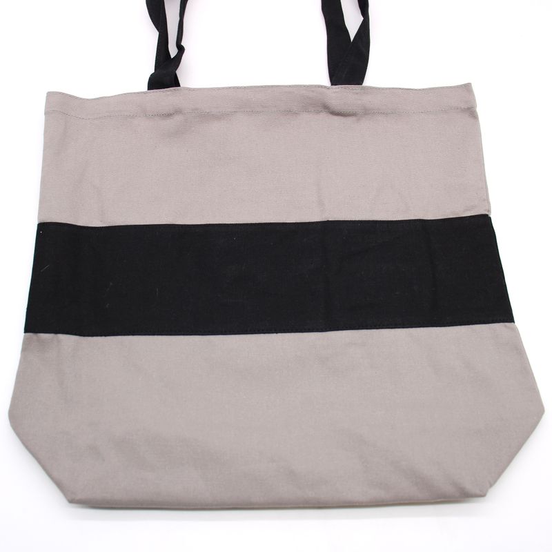 Tvåfärgad Kasse i Bomull - 38x42x12cm - Grå & Svart
