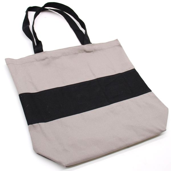 Tvåfärgad Kasse i Bomull - 38x42x12cm - Grå & Svart