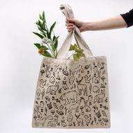 Stor Shoppingkasse i Bomull - 38x42cm - Skogsliv