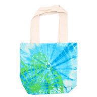 Batikväskor av Bomull - Snäckskal - Blå/Grön - Naturlig Handtag