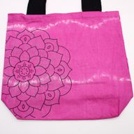 Batikväskor av Bomull - Mandela - Magenta - Svart Handtag