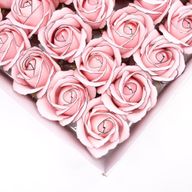 Tvålblommor till Hantverk - Mellanstor Ros - Ljusrosa med Svart Kant