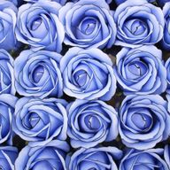 Tvålblommor till Hantverk - Mellanstor Ros - Blå med Svart Kant