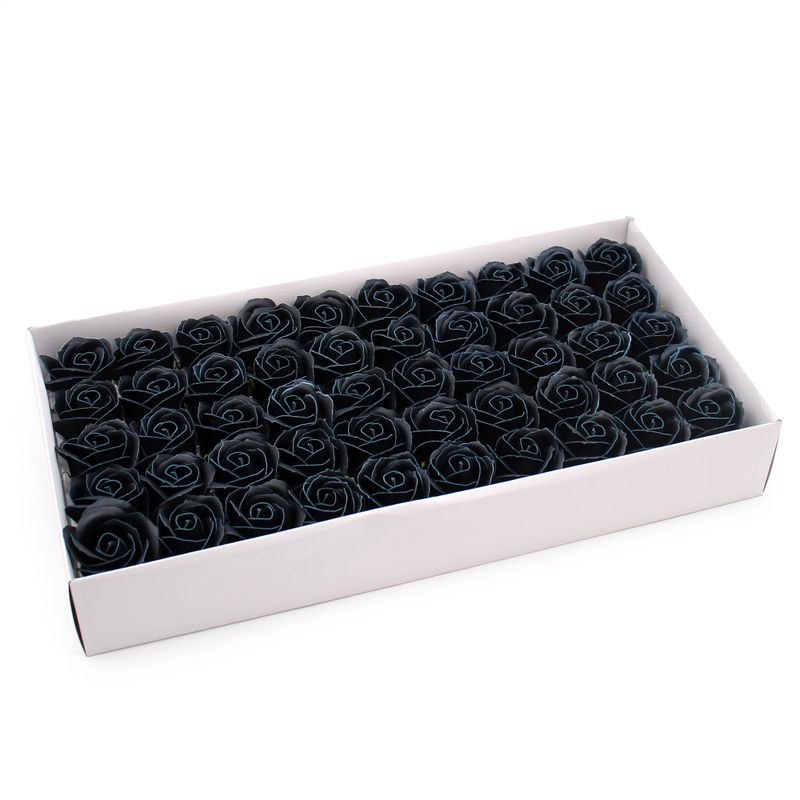 Tvålblommor till Hantverk - Mellanstor Ros - Svart med Vit Kant
