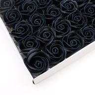 Tvålblommor till Hantverk - Mellanstor Ros - Svart med Vit Kant