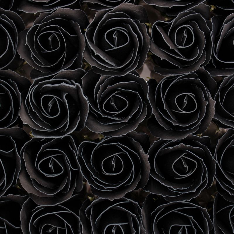 Tvålblommor till Hantverk - Mellanstor Ros - Svart med Vit Kant