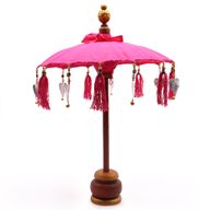 Bali Dekorativ Parasoll till Hemmet - Bomull - Rosa - 40cm