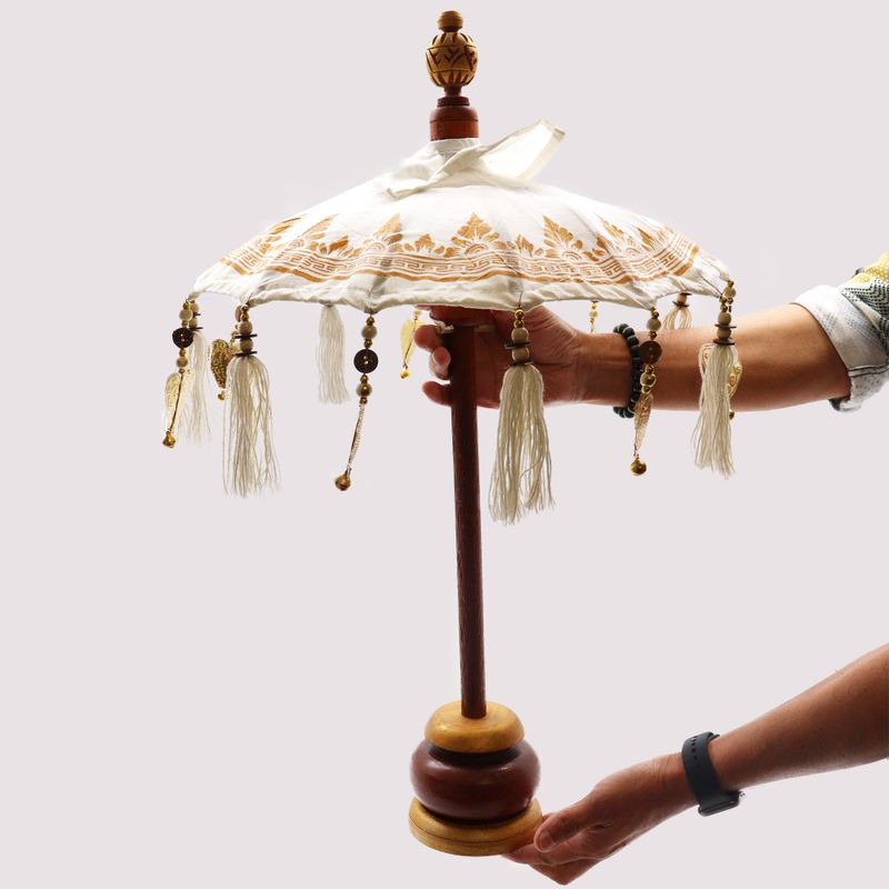 Bali Dekorativ Parasoll till Hemmet - Bomull - Rosa - 40cm