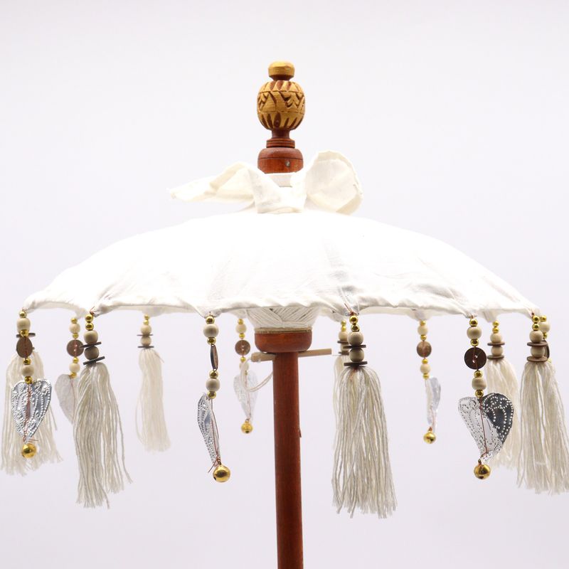 Bali Dekorativ Parasoll till Hemmet - Kanvas - Naturlig - 40cm