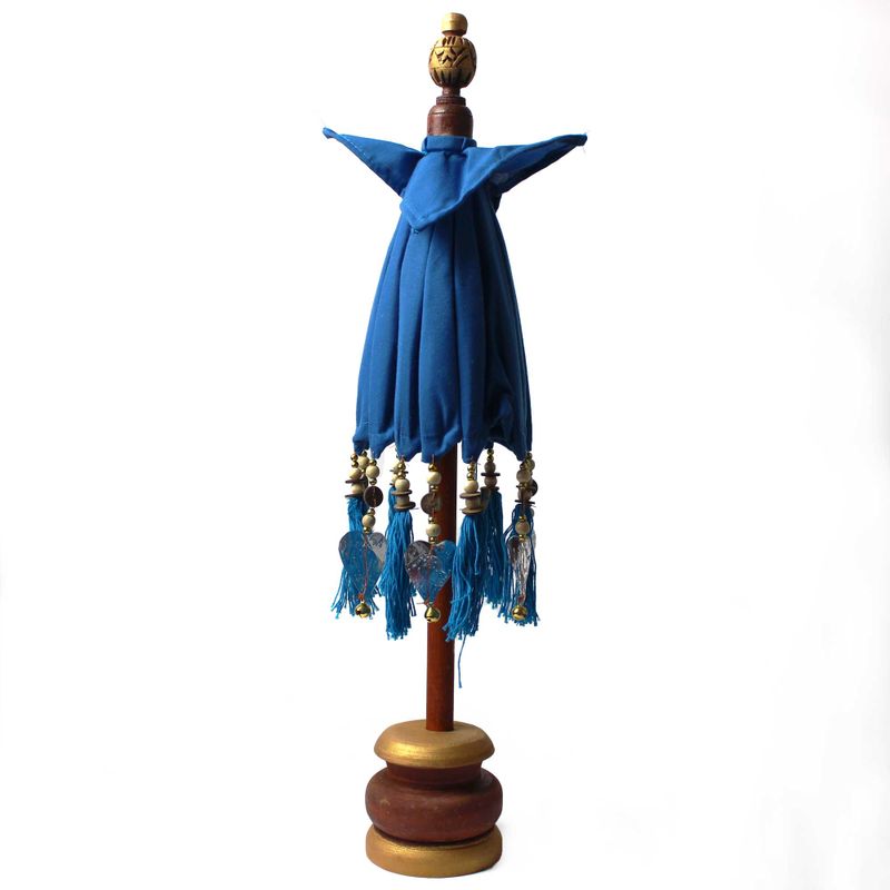 Bali Dekorativ Parasoll till Hemmet - Bomull - Turkos - 40cm