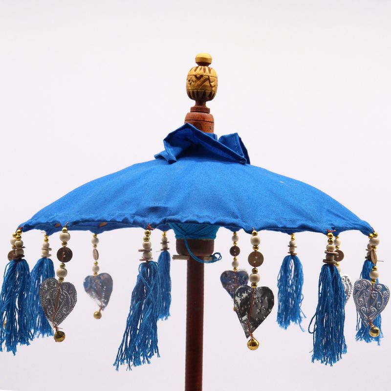 Bali Dekorativ Parasoll till Hemmet - Bomull - Turkos - 40cm