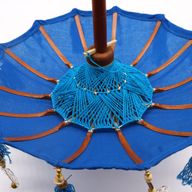 Bali Dekorativ Parasoll till Hemmet - Bomull - Turkos - 40cm