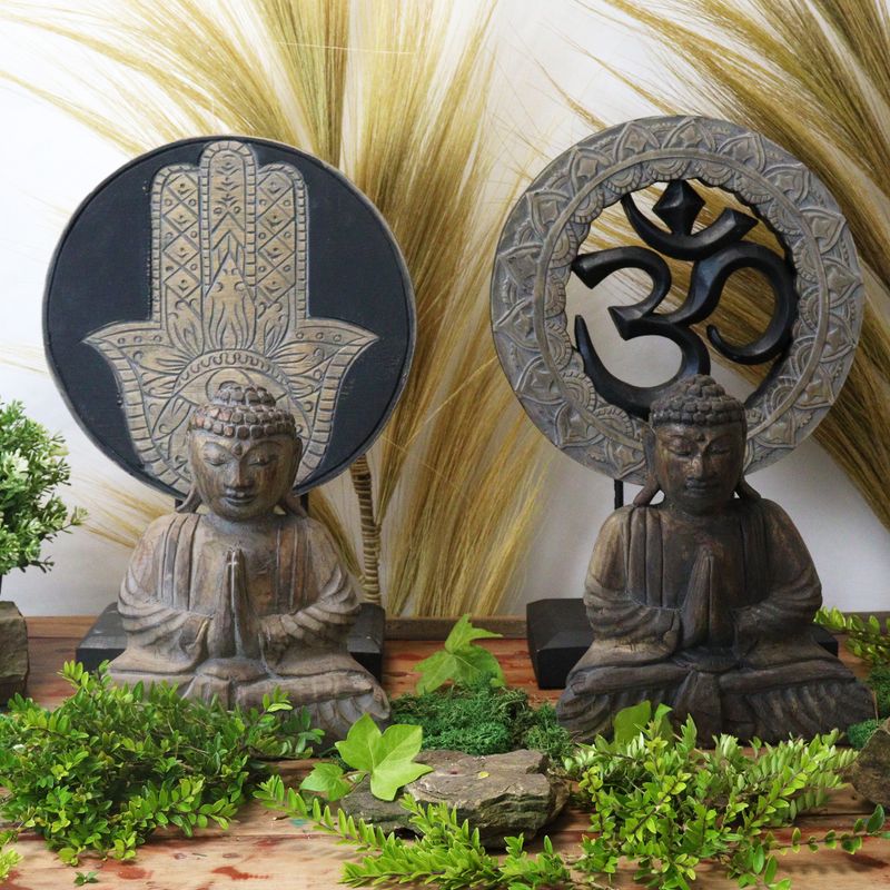 Buddha Feng Shui Set - Om - Grå & Svart