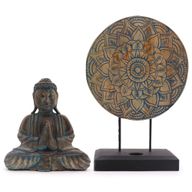 Buddha Feng Shui Set - Mandala Blomma - Blå