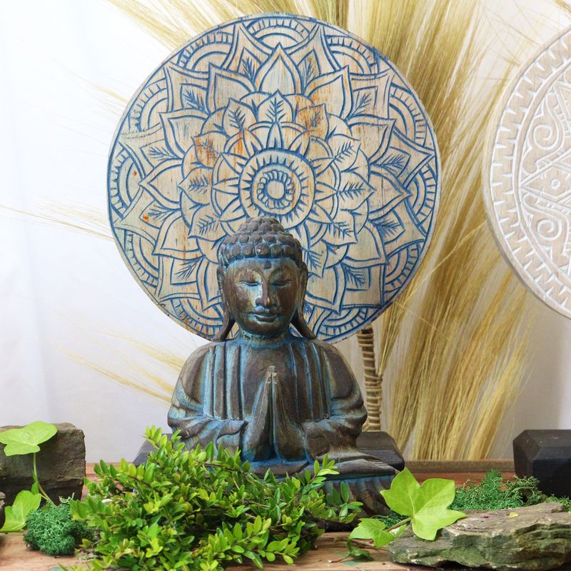Buddha Feng Shui Set - Mandala Blomma - Blå